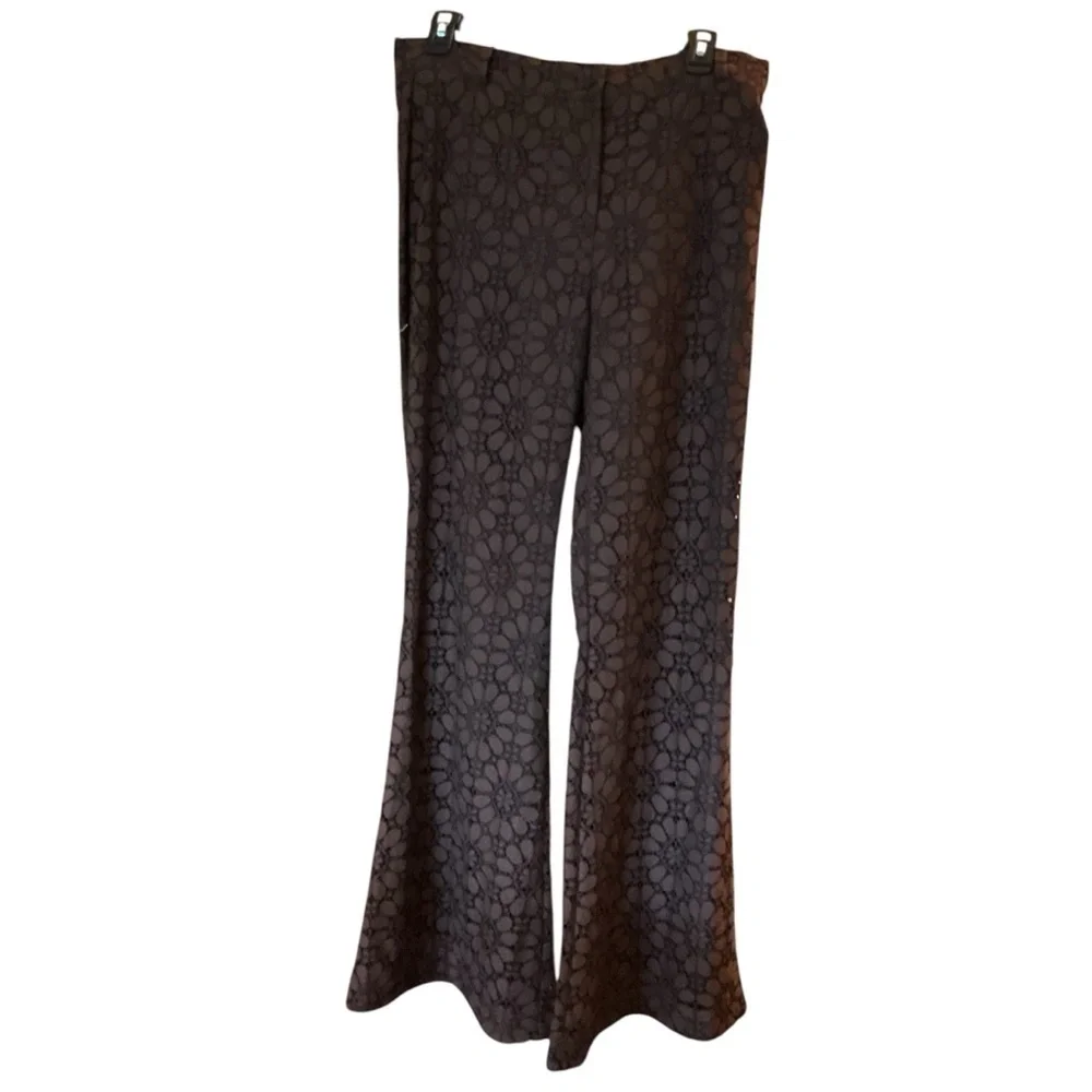 Brown Flare Boot Cut Pants with Classic Fit - Picture 3 of 5